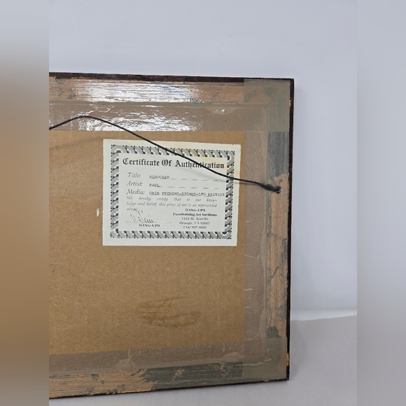 Schooner By Robert Paul 1976 Original Etching Signed By Artist In Wood Frame - Picture 10 of 16